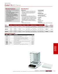 Thumbnail of document Data Sheet - Cubis II Series MCE, Sartorius Semi-Micro Balance